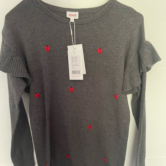 New Seed Heritage ladybug girl knitted dress size 9 - Picture 2 of 11